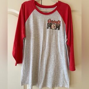 Baseball Mom Tshirt | 3/4 length baseball shirt